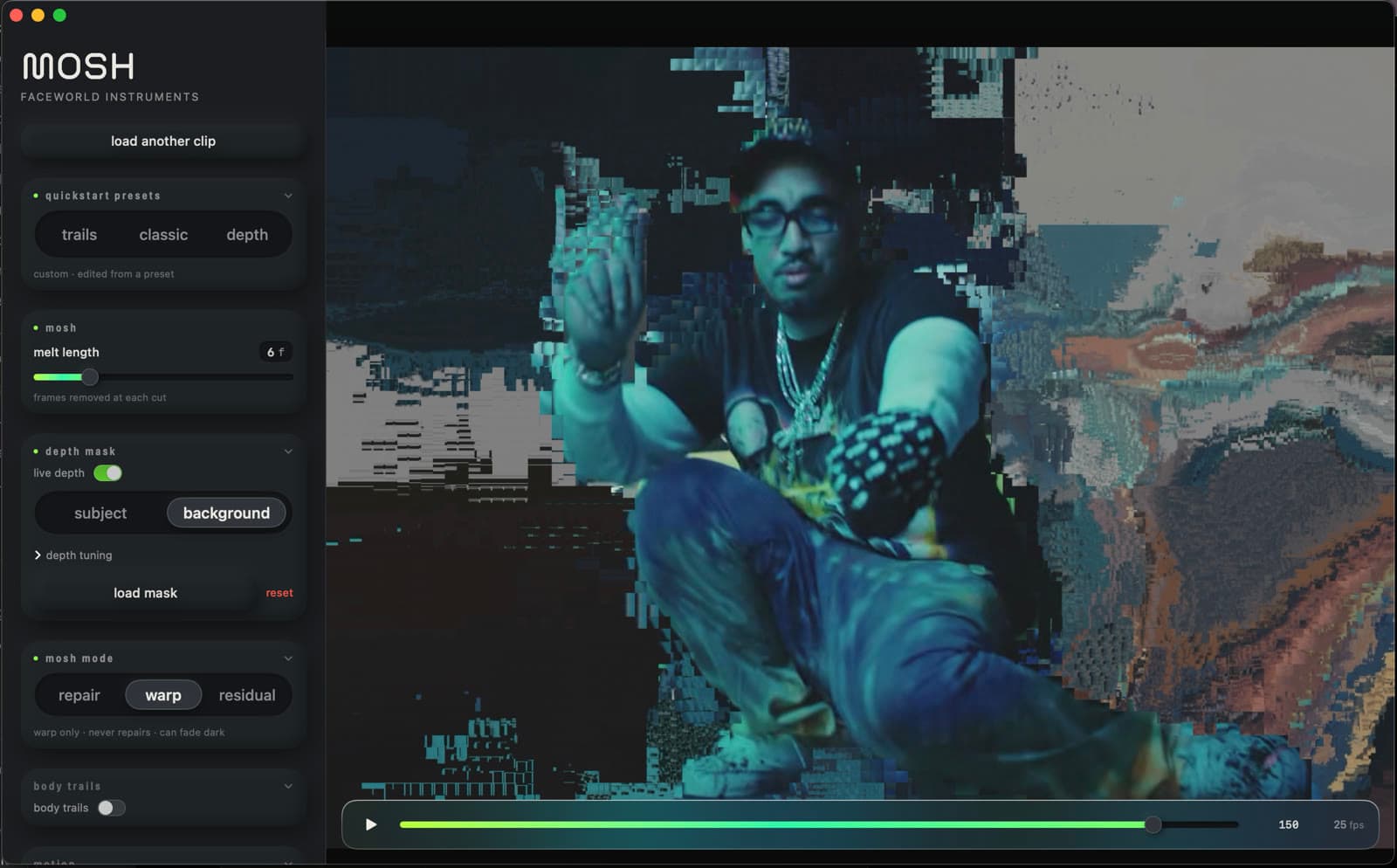 MOSH app interface on macOS